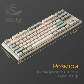Фото: Клавіатура Ducky One 3 TKL Cherry MX Red ENG/UKR Matcha Cream (DKON2187-RUAPXМAEGGC1) № 12 | KTC