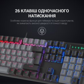 Клавіатура GamePro MK105B Blue Switch LED USB Black