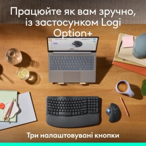 Миша Logitech Ergo M575S Wireless Graphite/Blue Ball (910-007029)