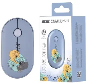 Фото: Миша 2E MF300 Flora Mallow Silent Wireless Blue (2E-MF300WFLORABL) № 6 | KTC