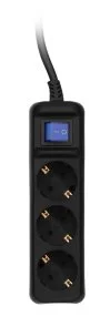 Фото: Мережевий фільтр 2E U03ESM1.5BK 3/1.5m Black (2E-U03ESM1.5BK) № 2 | KTC