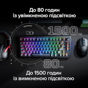 Клавіатура HyperX Alloy Rise 75 PBT HX Red ENG/UA Wireless/BT Black