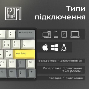 Клавіатура Epomaker EP64 Mulan Switch Hot-Swap RGB Black (EP64-B-M)