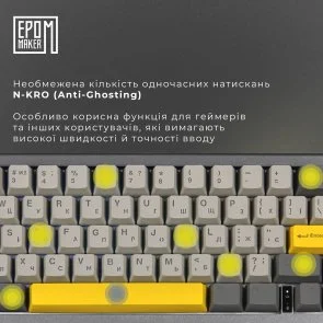 Клавіатура Epomaker EK68 Flamingo Switch Hot-Swap RGB WL/BT/USB Black (EK68-B-F)