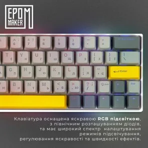 Фото: Клавіатура Epomaker EP64 Mulan Switch Hot-Swap RGB White (EP64-W-M) № 14 | KTC