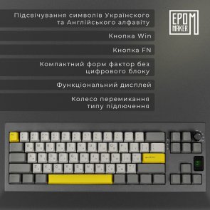 Клавіатура Epomaker Shadow-X Flamingo Switch Hot-Swap RGB WL/BT/USB Black (SHX-B-F)