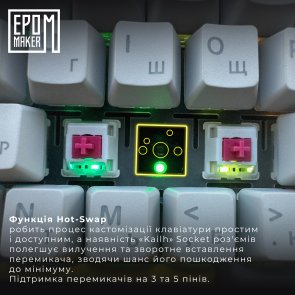 Клавіатура Epomaker Shadow-X Mulan Switch Hot-Swap RGB WL/BT/USB White (SHX-W-M)