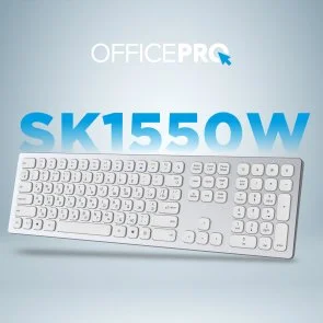 Фото: Клавіатура OfficePro SK1550 Wireless White (SK1550W) № 14 | KTC
