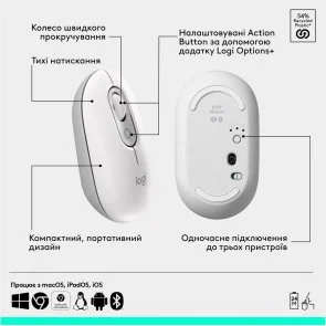 Фото: Комплект клавіатура+миша Logitech POP Icon Combo Off White/Orange (920-013141) № 7 | KTC