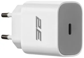Фото: Зарядний пристрій 2E Wall Charger PD 25W White (2E-WC1USBC25W-W) № 3 | KTC
