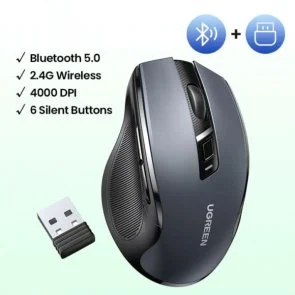 Фото: Миша UGREEN MU006 Silent Wireless Grey (90855) № 7 | KTC