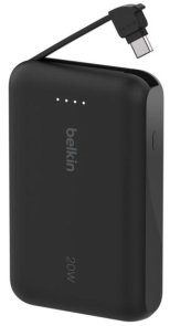 Power Bank 10K with Integrated Cable Type-C 10000mAh 20W Black
