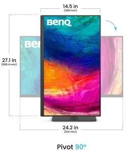 Фото: Монітор BenQ PD2706QN Grey (9H.LNDLA.TBE) - 27" IPS / 2560×1440 / 100 Гц / Pivot / HAS № 4 | KTC