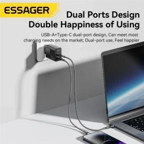 Фото: Зарядний пристрій Essager Pinchen Travelling Charger 33W Black (ECTAC-PCB01-P) № 2 | KTC