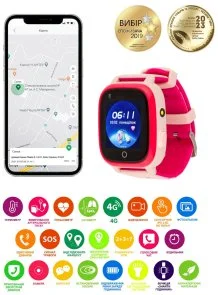Фото: Смарт годинник AmiGo GO005 4G WIFI Thermometer Pink (GO005 4G Pink) № 7 | KTC
