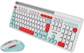 Фото: Комплект клавіатура+миша Canyon HSET-W5 Wireless White (CNS-HSETW5WT) № 4 | KTC