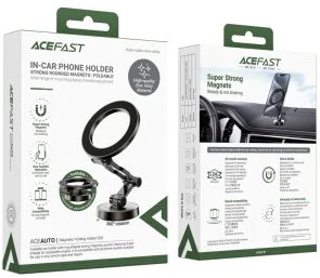 Фото: Кріплення для мобільного телефону Acefast D20 Magnetic Folding Holder Metal Gray (6974316282822) № 3 | KTC