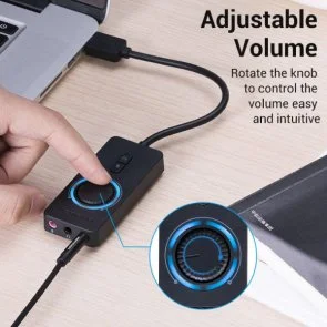 Фото: Зовнішня звукова карта Vention CDRBB volume control Black № 5 | KTC