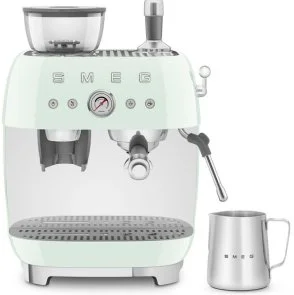 Фото: Ріжкова кавоварка Smeg Espresso coffee machine with grinder Pastel Green (EGF03PGEU) № 3 | KTC