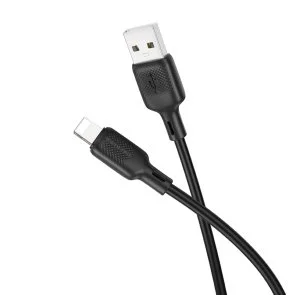 Фото: Кабель BOROFONE BX113 Lenny 2.4A AM / Lightning 1m Black (6941991115394) № 2 | KTC
