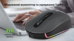 Фото: Миша Real-EL RM-470W Wireless Dark Gray (EL123200049) № 14 | KTC