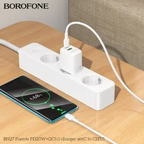 Фото: Зарядний пристрій BOROFONE BN27 Fuente QC3.0 PD 20W White (6941991120268) № 2 | KTC