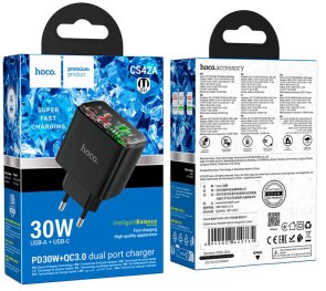 Зарядний пристрій Hoco CS42A Smart 30W Black (6942007620765)