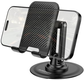 Універсальний тримач BOROFONE BH128 Admirado Dual-Axis Rotating Desktop Stand Black (6941991120589)