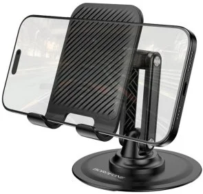 Фото: Універсальний тримач BOROFONE BH128 Admirado Dual-Axis Rotating Desktop Stand Black (6941991120589) № 5 | KTC