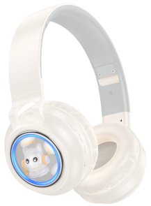 Гарнітура накладна Hoco W50 Cute Fun Bluetooth, Milky White