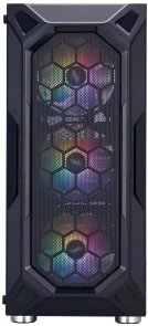 Корпус 1stPlayer X6-BK-4F1 Black with window