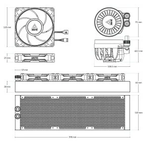 Фото: Система рідинного охолодження Arctic Liquid Freezer III Pro 360 (ACFRE00180A) № 7 | KTC