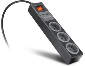 Мережевий фільтр Real-EL RS-3 2xUSB 3/1.8m Black (EL122500001)