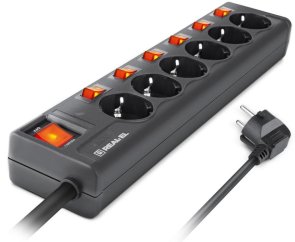Мережевий фільтр Real-EL RS-6 Extra 6/1.8m Black (EL122300001)