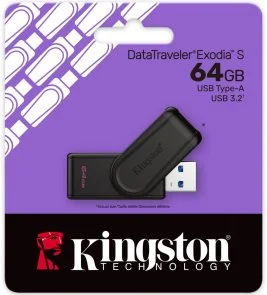 Фото: Флешка USB Kingston DataTraveler Exodia S 64GB Black (DTXS/64GB) № 3 | KTC