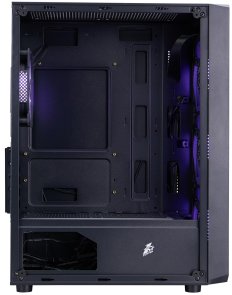 Корпус 1stPlayer FD3-M-BK-4F7 Black with window