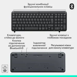 Фото: Комплект клавіатура+миша Logitech MK250 Combo Bluetooth US/UA Graphite (920-013823) № 10 | KTC