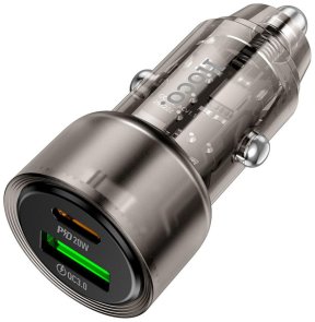 Автомобільний зарядний пристрій Hoco Z52 Spacious 38W Transparent Black (6942007601740)