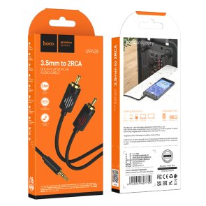 Кабель Hoco UPA28 Jack 3.5mm 2xRCA 1.5m Black (6942007607759)