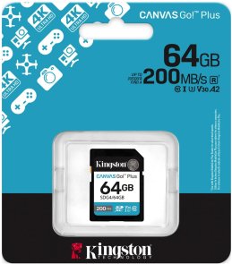 FLASH пам'ять Kingston Canvas Go Plus Class 10 UHS-I U3 V30 SDXC 64GB (SDG4/64GB)