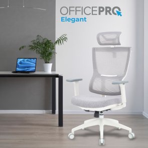 Крісло OfficePro Elegant OC600 White/Light Gray (OC600-W-LG-LG)