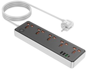 Мережевий фільтр Hoco AC14A Rico 4xUSB 5/1.5m Black (6942007607179)