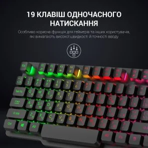 Фото: Клавіатура GamePro GK380 RGB USB Black № 7 | KTC
