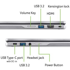 Ноутбук Acer Chromebook Spin 314 CP314-2HN-329V NX.KYJEU.001 Silver