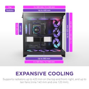 Корпус NZXT H9 Flow RGB Black with window (CM-H92FB-R1)