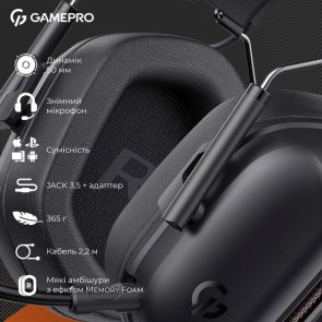 Гарнітура GamePro Genesis Hunter Black (HS1350B)