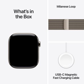 Смарт годинник Apple Watch Series 10 GPS Cellular - 42mm Natural Titanium Case with Natural Milanese Loop (MWXF3)