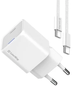 Фото: Зарядний пристрій ColorWay GaN Mini 25W White with Type-C/Type-C (CW-CHS052PDC-WT) № 3 | KTC