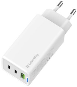 Зарядний пристрій ColorWay GaN Mini 65W White (CW-CHS058PD-WT)