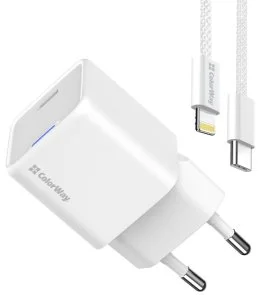 Фото: Зарядний пристрій ColorWay GaN Mini 20W White with Type-C/Lightning (CW-CHS059PDL-WT) № 3 | KTC